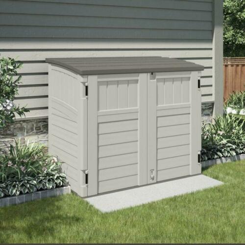 Suncast Utility 4 Ft. 4 In. W X 2 Ft. 8 In. D Plastic Horizontal Garbage Shed