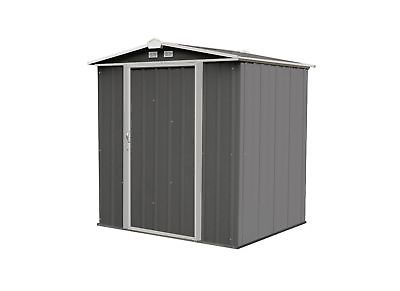 Arrow 6' x 5' EZEE Shed Charcoal & Cream Trim Low Gable Steel Storage Sheds