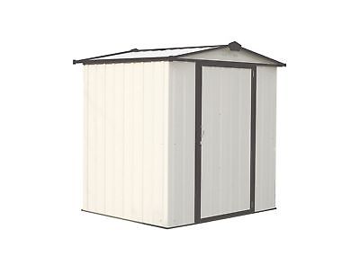 Arrow 6' x 5' EZEE Shed Cream & Charcoal Trim Low Gable Steel Storage Shed