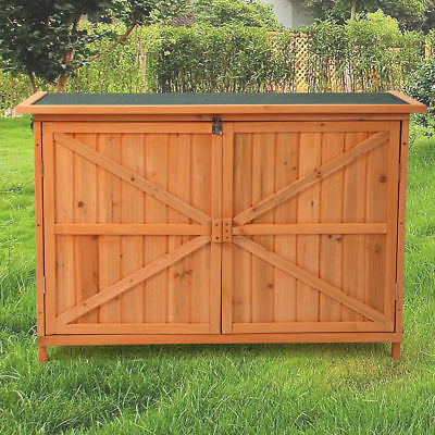 Wooden Garden Shed Lockers Natural Wood Color Door W/ Fir Wood