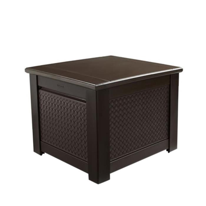 Small Cube Wicker Deck Box Outdoor Container Cushion Storage Square Patio Chest
