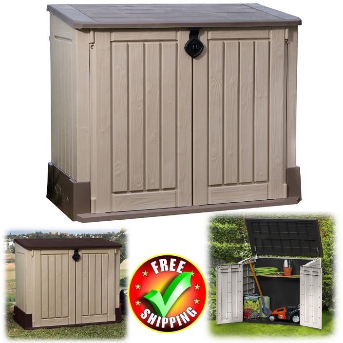 Outdoor Storage Shed Large 4.3 x 2.5' Garden Patio Pool Yard Tool Organizer Kit