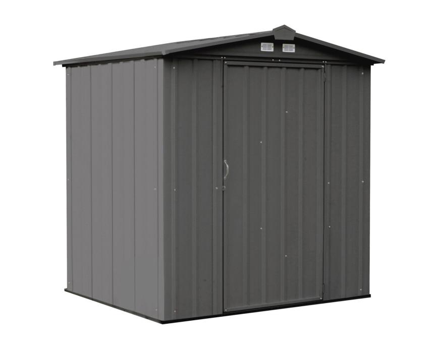 Outdoor Shed Storage 6 x 5 ft. Galvanized Steel Swinged Doors With Charcoal Trim