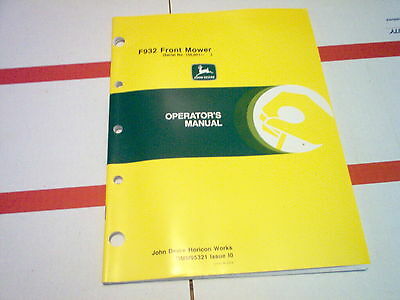 John Deere F932 Front Mower Operator's Manual - Serial No. 100,001-up