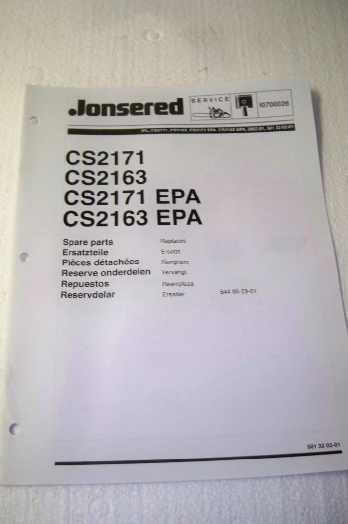 Jonsered CS2171 CS2163 CS2171 CS2163 EPA spare parts manual
