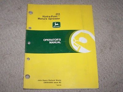 John Deere Used 455 Hydra-Push  Manure Spreader Operators Manual B9