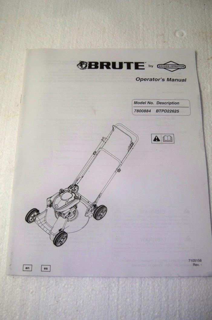 Brute Briggs & Stratton lawnmower operator's  manual