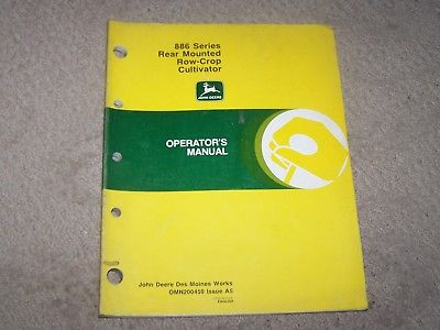 John Deere Used 886 Series Rear Mounted Row Crop Cultivator  Operators Manual B9