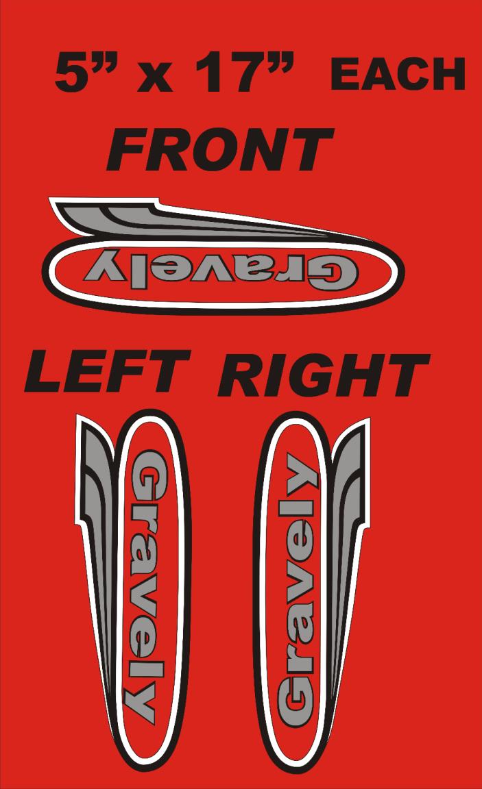 3- GRAVELY GARDEN TRACTOR  VINYL DECALS--5