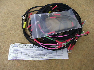 Farmall Cub 1955-58 Tractor Wiring Harness Set w/Battery Cables