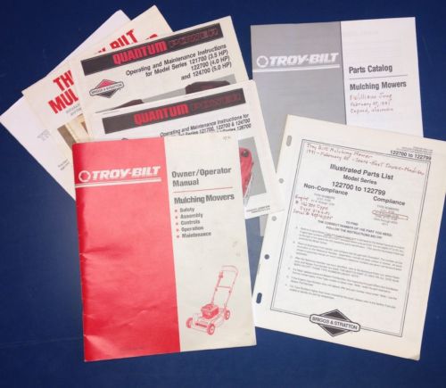 Troy-Bilt Owner/Operator Manual Mulching Mowers Parts Catalog & List 8654RS