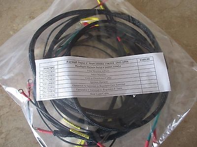 Farmall Super C Tractor Wiring Harness Kit With Battery Cables