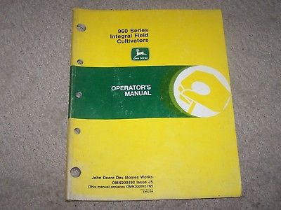 John Deere Used 960 Series Integral Field Cultivators Operators Manual   B9