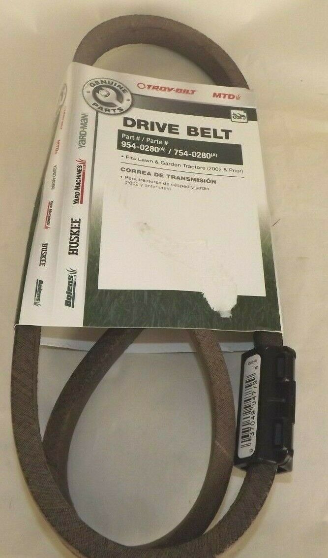 Mtd troy bilt  drive belt oem 954-0280a / 754-0280a lawn tractors new