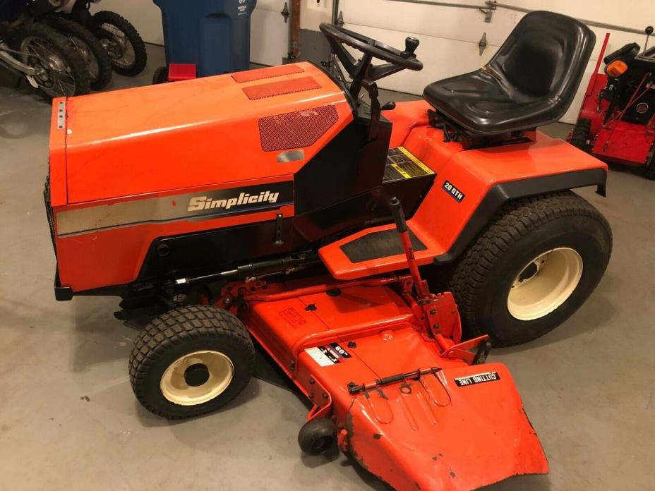 Simplicity Sunstar 20 Garden Tractor w/ video of op