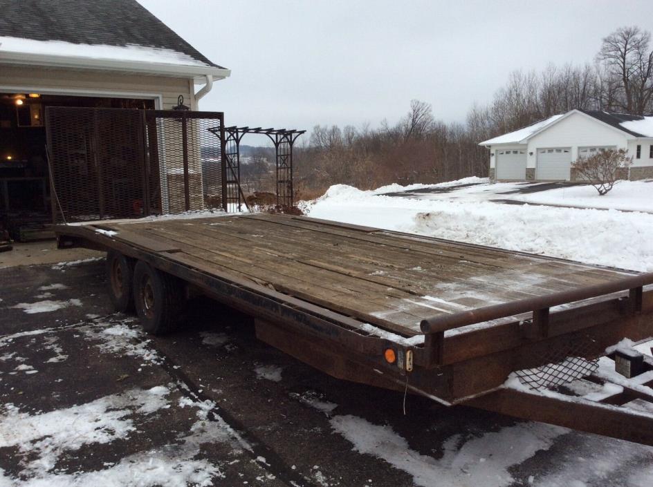 22 foot long Custom built flatbed equipment trailer