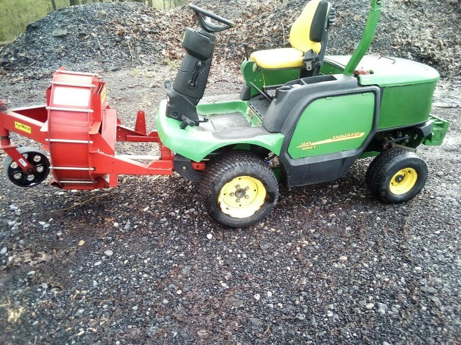 JOHN DEERE 1445 DIESEL FRONT MOWER W/ AGRIMETAL BLOWER ATTACHMENT -  VERY CLEAN
