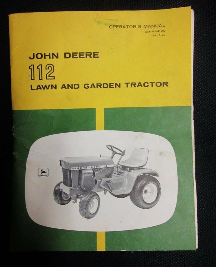 Original JOHN DEERE 112 Lawn and Garden Tractor Operator's Manual