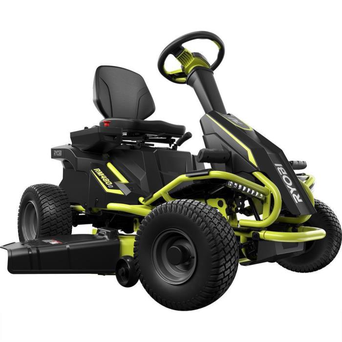 Riding Lawn Mower 38 in. Battery Electric Rear Engine Outdoor Garden Cutting