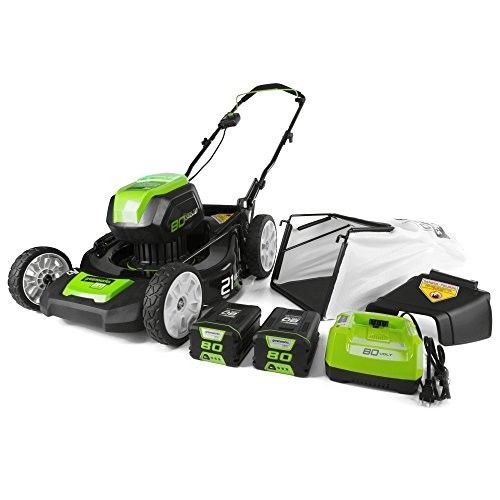 Greenworks PRO 21-Inch 80V Cordless Lawn Mower, Two 2.0AH Batteries Included GLM