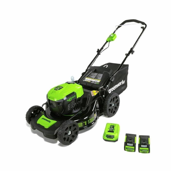 Greenworks 21-Inch 40V Brushless Cordless Mower, Two 2.5 AH Bat... Open Box