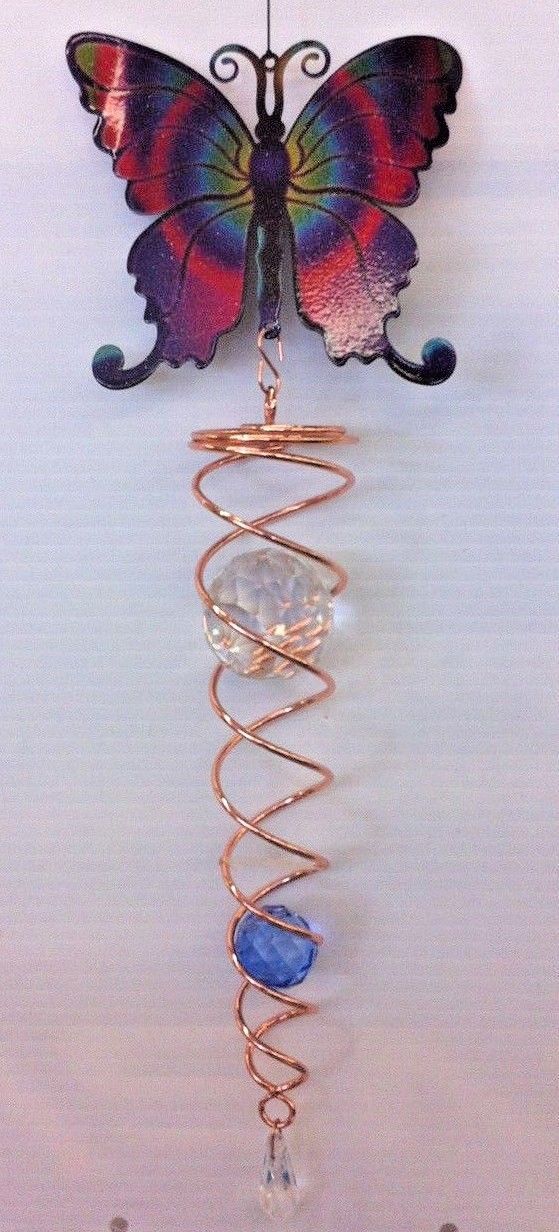 Wind Spinner Blue Butterfly - Crystal Twister