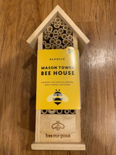 NEW Bambeco Bamboo Mason Bee House Hive Garden Nesting Box 12