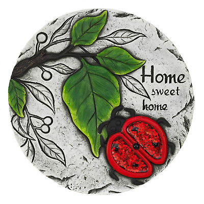 STEPPING STONE: Home Sweet Home Lady Bug Cement Stepping Stone Garden Decor NEW
