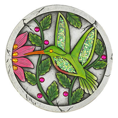 STEPPING STONE: Green Hummingbird Cement Stepping Stone Home Garden Decor NEW