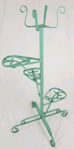 Vintage iron spiral staircase plant stand planter Mid-Century 40