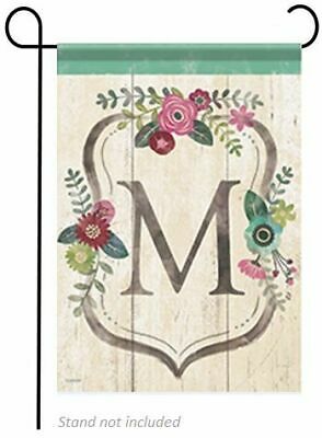 Carson Garden Flag - Classic Floral Monogram M 096069469780