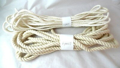 18 Yards Total WHITE TWIST ROPE 2 Sizes