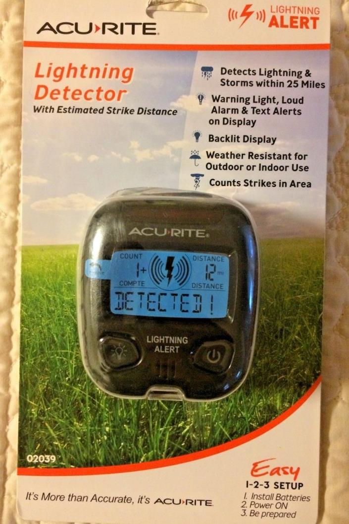 AcuRite Portable Lightning & Storm Detector 02039 Indoor & Outdoor Use