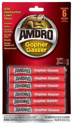 Amdro Gopher Gasser (6-Pack) Gophers Ground Squirrels Outdoor DIY Pest Control