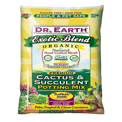 Dr. Earth 810 Exotic Blend Succulent & Cactus Potting Mix, 8 Qt