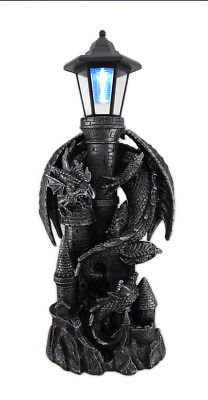 Zeckos Dragon Keeper of the Castle Light Solar LED Lantern Statue