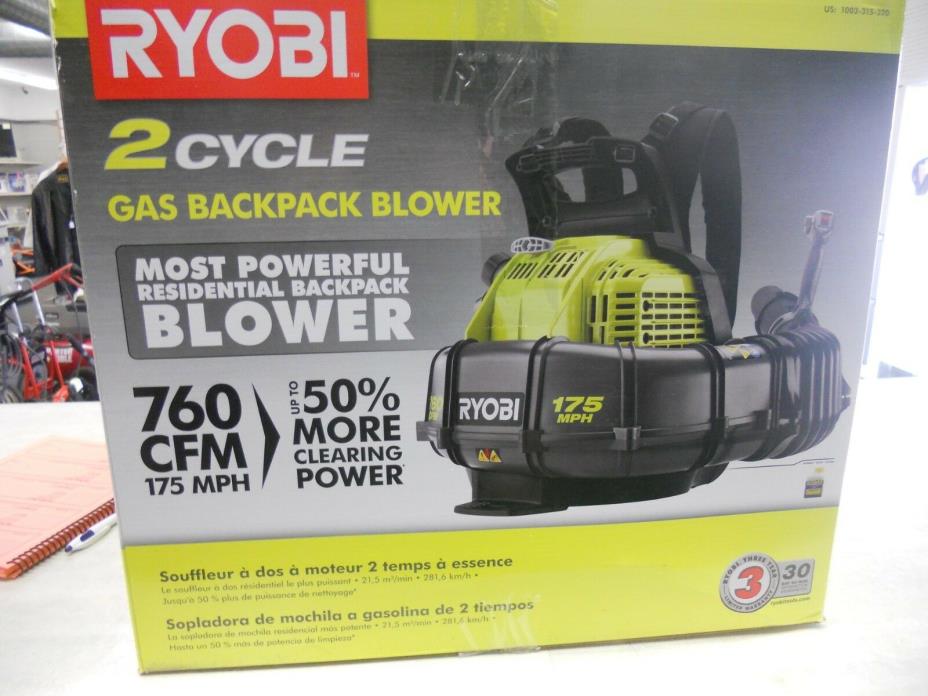 Ryobi RY38BP 175 MPH 760 CFM 38cc Gas Backpack Leaf Blower