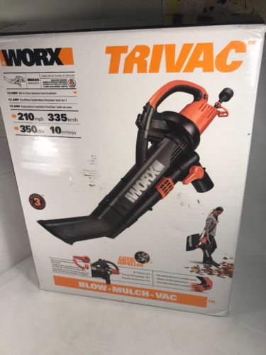 WORX WG509 TRIVAC 3-In-1 Electric Blower/Mulcher/Vacuum with Metal Blade NEW