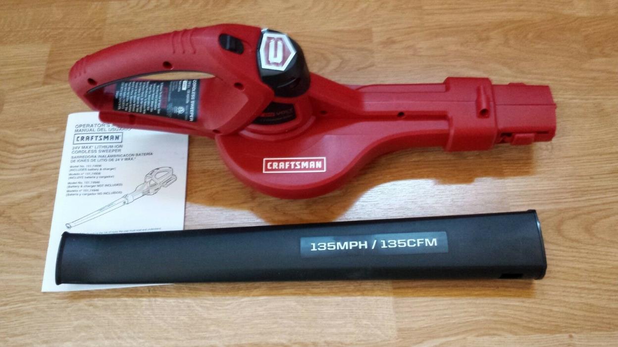 CRAFTSMAN 24 Volt Max Lithium-Ion Cordless Sweeper Model 71 74936 Bare Tool Only