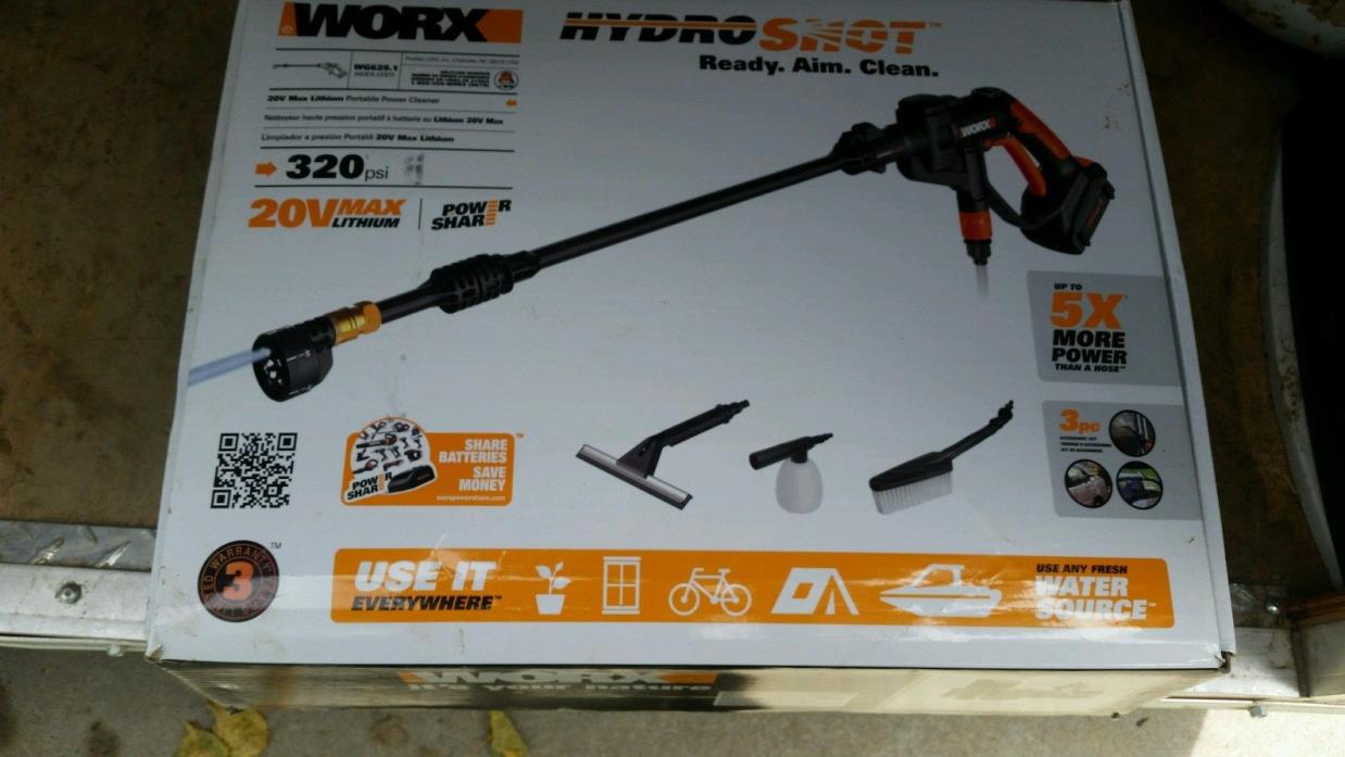 WORX Power Cleaner Hydroshot Cordless Power Washer Battery Powered Pressure Wash