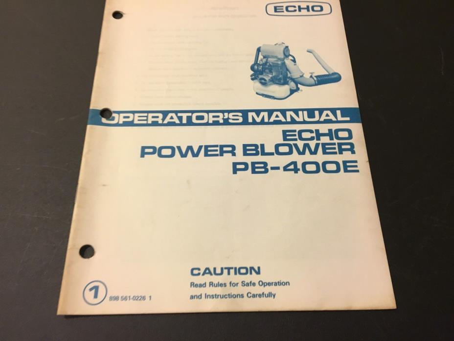 Echo Power Blower PB-400E Operator's Manual