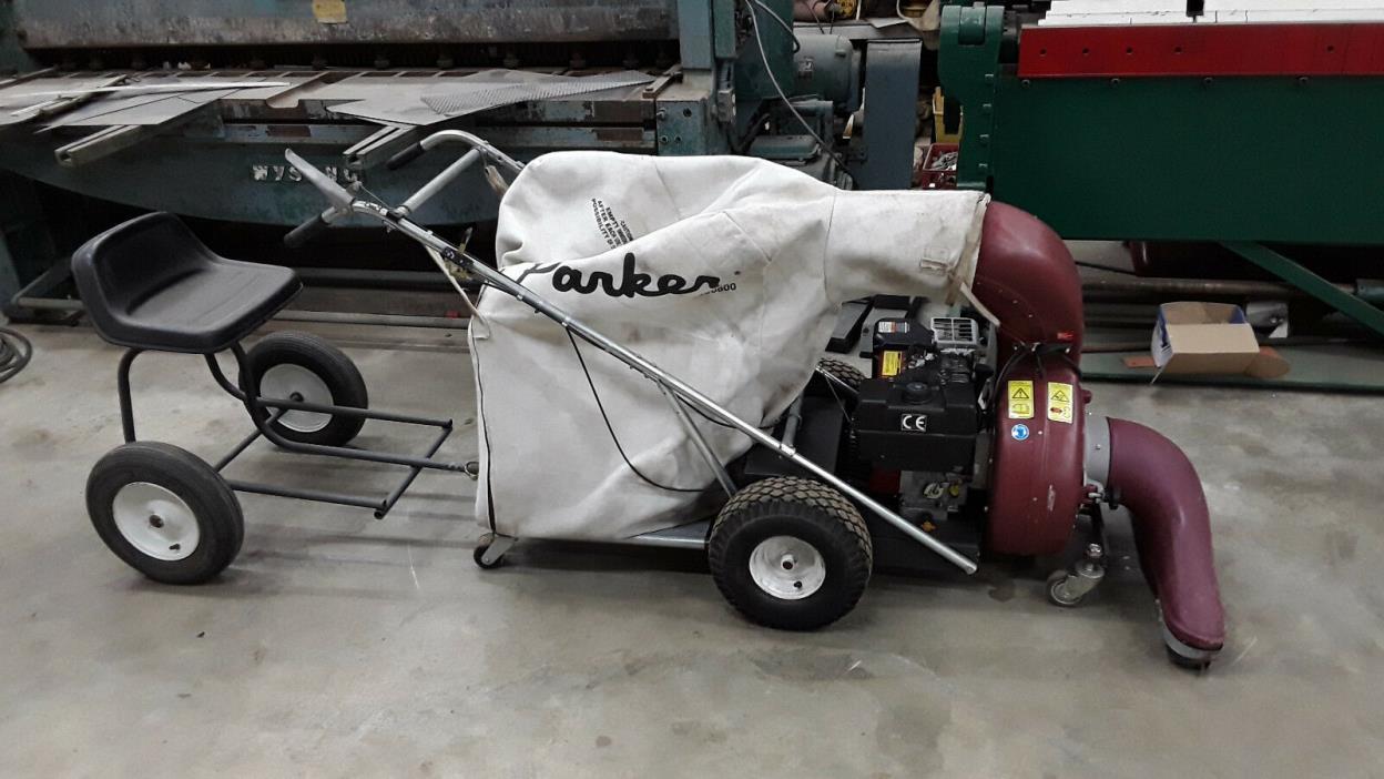 Parker Spin-Pak Lawn Vacuum with Towable Sulky Chair VERY NICE & CLEAN