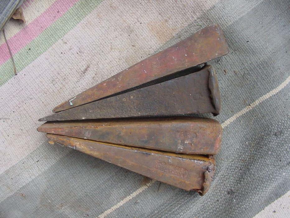4 Rusty Log Splitter Wedges