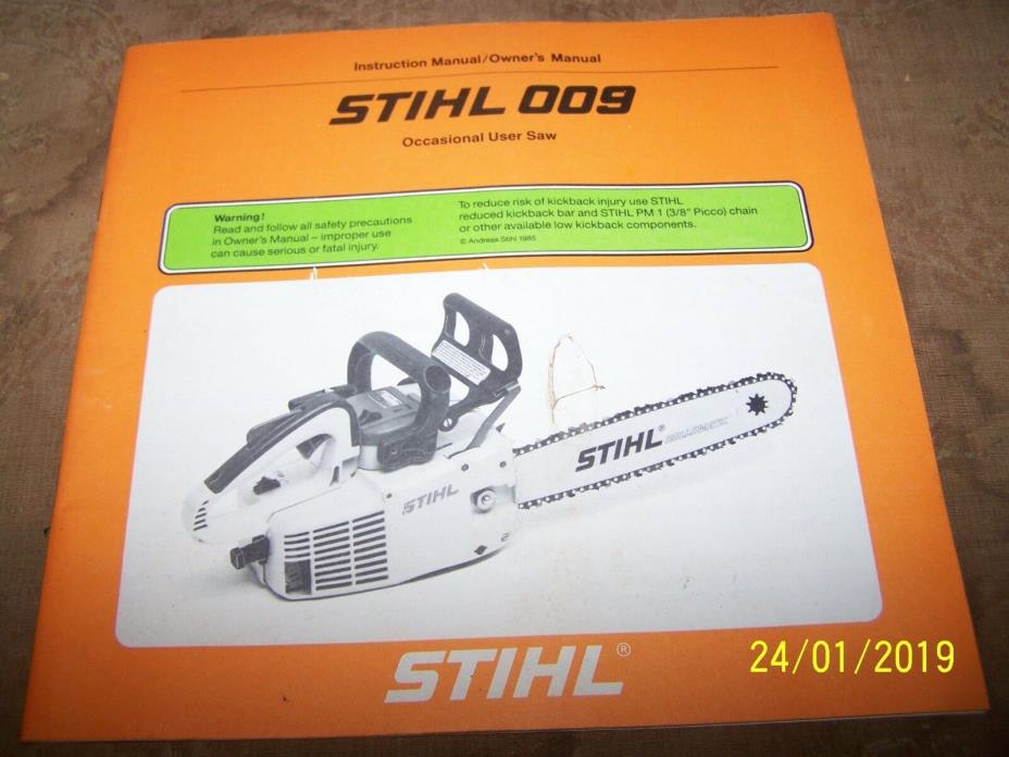Stihl Chainsaw Factory Owners Instruction Manual 009
