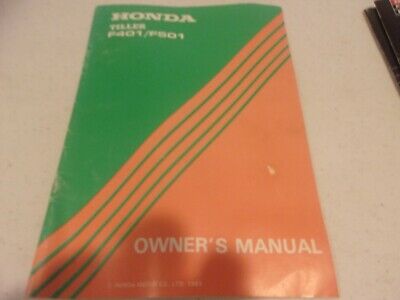 HONDA OWNER'S OPERATOR MANUAL FOR TILLER F401/F501