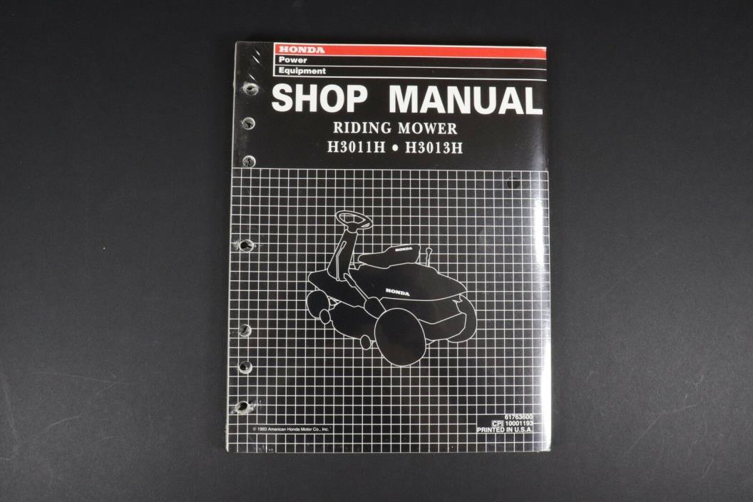Honda H3011 H3013 H Model Riding Mower Service Repair Shop Manual
