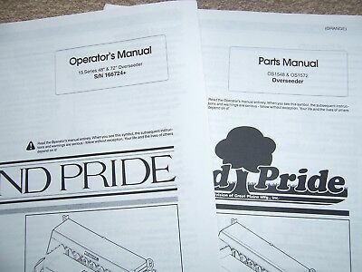 LAND PRIDE Parts & Operator Manuals * Overseeder OS1548  & OS1572