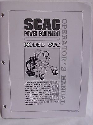 Scag Model STC ZTR Mower Operators/Parts Manual - Free Shipping