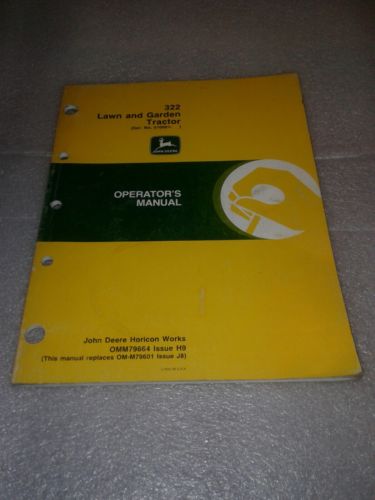 John Deere 322 Lawn And Garden Tractor Operators Manual OMM79664