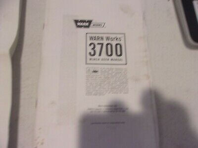 WARN Owner's Manual WORKS 3700 WINCH USER MANUAL